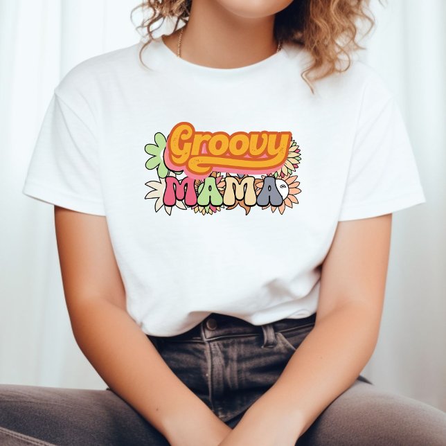 Camiseta Retro Groovy Mamm Daisy Flower Matadouro (Criador carregado)