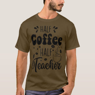 Camiseta Retro Groovy Meia Café Metade Professora Engraçado