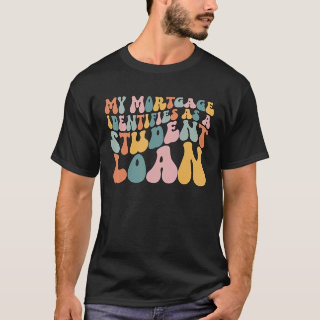 Camiseta Retro Groovy Minha Hipoteca Identifica Como Estuda (Frente)