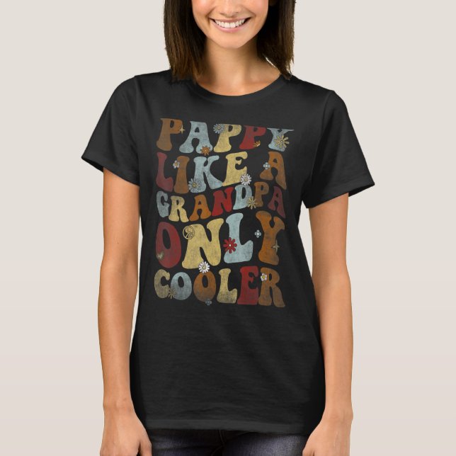 Camiseta Retro Groovy Pappy como um vovô só é mais fixe (Frente)