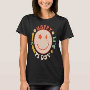 Camiseta Retro Groovy Pi Day 3 14 Pi Símbolo Ciência Matemá