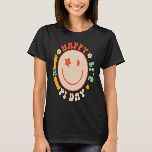 Camiseta Retro Groovy Pi Day 3 14 Pi Symbol Science Math Te (Frente)
