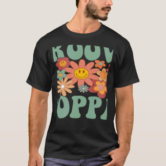 Camiseta Retro Groovy Poppa Matching Family primeiro aniver