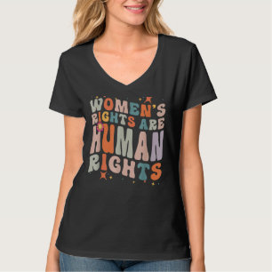 Camiseta Retro Groovy Pro Choice Suporte Humano Ri feminino