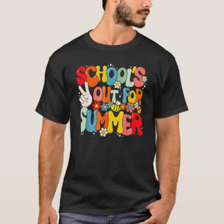 Camiseta Retro Groovy School's Out For Summer Graduation Te