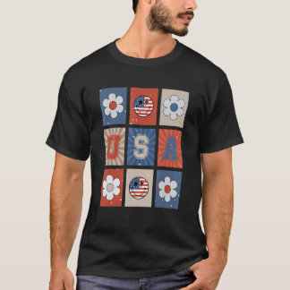 Camiseta Retro Groovy sorridente encara a independência da