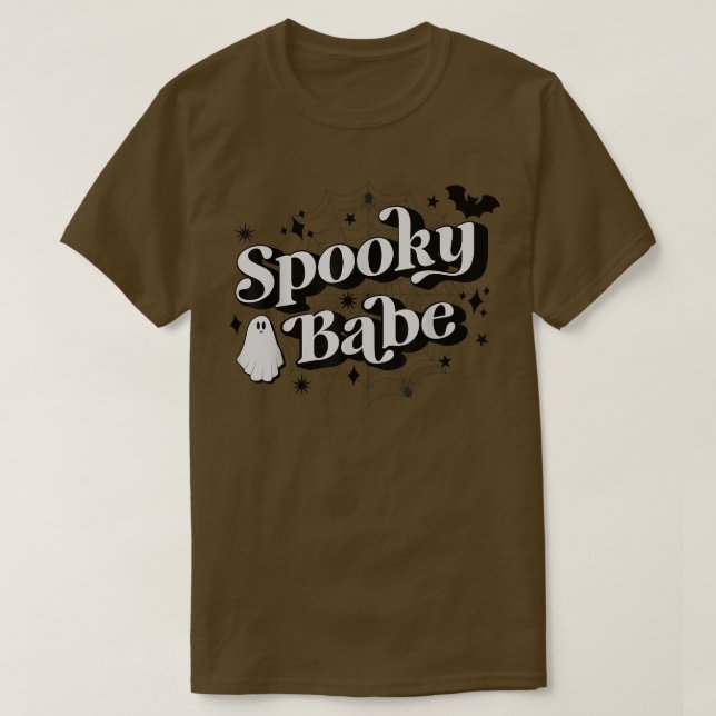 Camiseta Retro Groovy Spooky Babe Spooky Vibes Funny Hallow (Frente do Design)