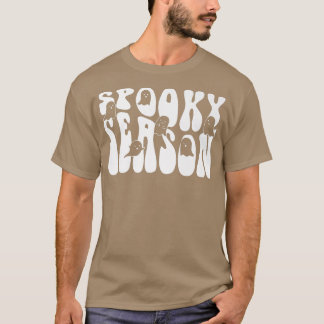 Camiseta Retro Groovy Spooky Season Dia de as Bruxas engraç
