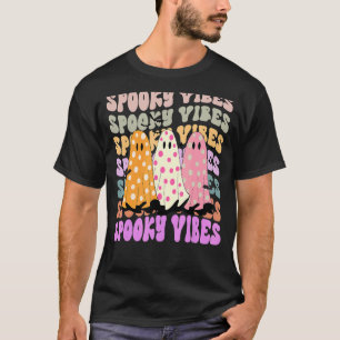 Camiseta Retro Groovy Spooky Vibes Bonitas Ghost Girls Hall