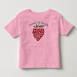 Camiseta  Retro Groovy Strawberry Typography Pink Kids T-Sh