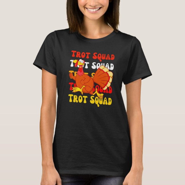 Camiseta Retro Groovy Turkey Trot Squad Thanksgiving Turkey (Frente)