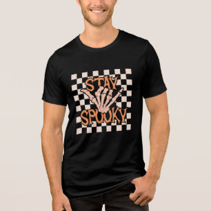 Camiseta Retro Groovy Verificado Fica Louco Dia das Bruxas