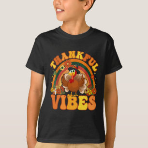 Camiseta Retro Groovy Vibes Agradáveis Turquia Cai Obrigado