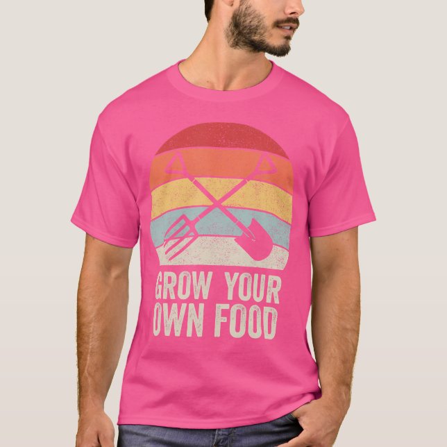 Camiseta Retro Grow Your Own Food Shirt Gardener Gift Cool  (Frente)