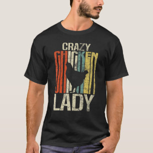 Camiseta Retro grunge agricultor louca senhora frango galin
