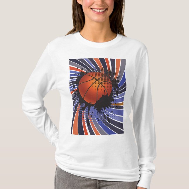 Camiseta Retro Grunge Basketball Abstract Urban Sports (Frente)