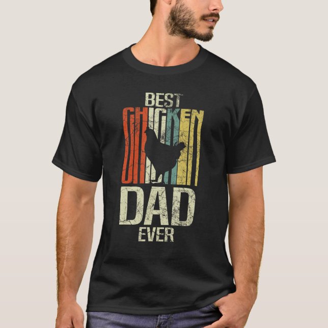 Camiseta Retro grunge farmer best chicken dad ever (Frente)
