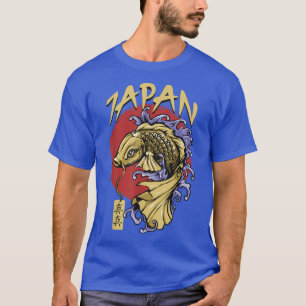 Camiseta Retro Grunge Japão Kanji Fish Vintage Koi Carp T-S