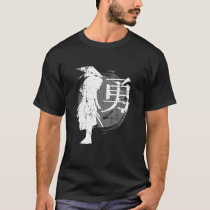 Camiseta Retro Guerreiro Japonês Samurai Japão Escrevendo P
