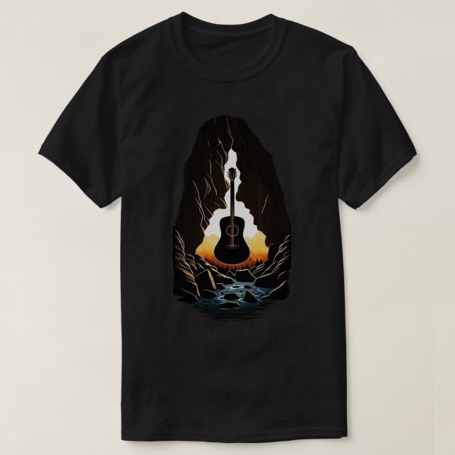 Camiseta Retro Guitar Gift Guitarist Rock Concert Festival (Frente do Design)