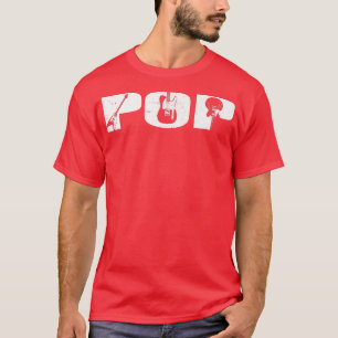 Camiseta Retro Guitarrista Padre Pop Guitar Dia de os pais