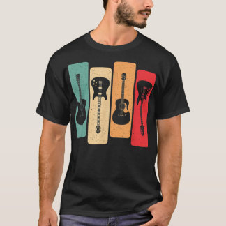 Camiseta Retro Guitars Guitarist Acoustic Electric Guitar R