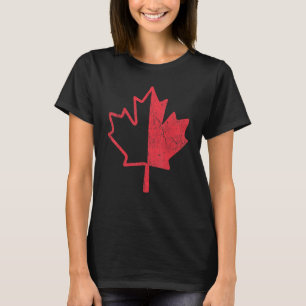 Camiseta Retro Half Mapeou Folha do Canadá Orgulhosa Fl Can