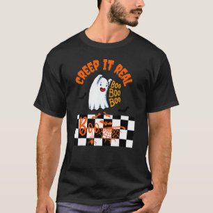 Camiseta Retro Halloween Crepe It Real Vintage Ghost Hallow