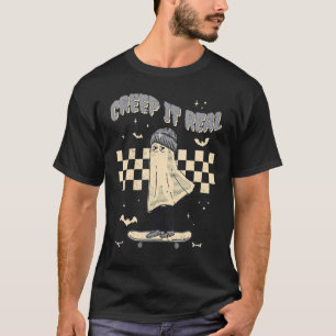 Camiseta Retro Halloween Crepe It Real Vintage Ghost Hallow