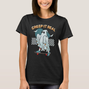 Camiseta Retro Halloween Crepe It Real Vintage Ghost Hallow