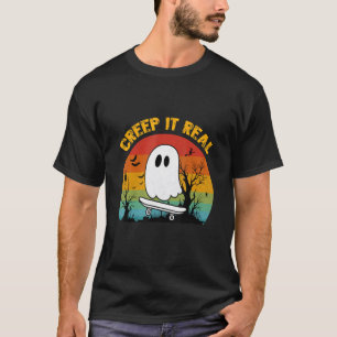 Camiseta Retro Halloween Crepe It Real Vintage Ghost Hallow