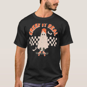 Camiseta Retro Halloween Crepe-lhe Real Vintage Ghost Hallo