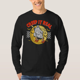 Camiseta Retro Halloween Crepe-lhe Real Vintage Ghost Hallo
