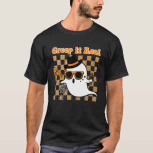 Camiseta Retro Halloween Crepe-lhe Real Vintage Ghost Hallo