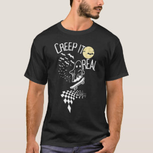 Camiseta Retro Halloween Crepe-lhe Real Vintage Ghost Hallo