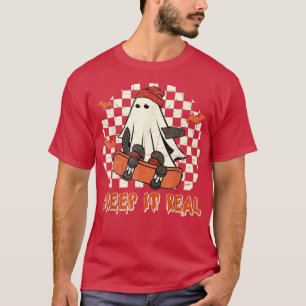 Camiseta Retro Halloween Crepe-lhe Real Vintage Ghost Hallo