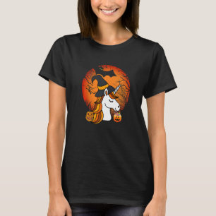 Camiseta Retro Halloween Cute Witchy Unicorn Girls Kids