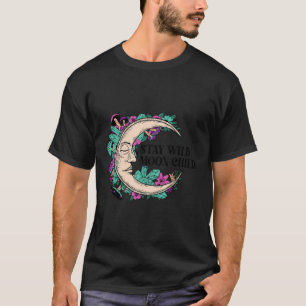 Camiseta Retro Halloween Mystic Moon Fica Selvagem Filha da