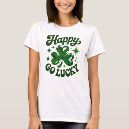 Camiseta Retro Happy Go Lucky St. Patrick’s Day Shamrock Gr