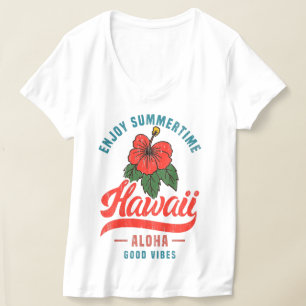 Camiseta Retro Havaii hibiscus aloha, bem-vindo ao vintage