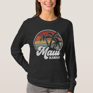 Camiseta Retro Hawaii Maui Havaiian Beach Palm Trees
