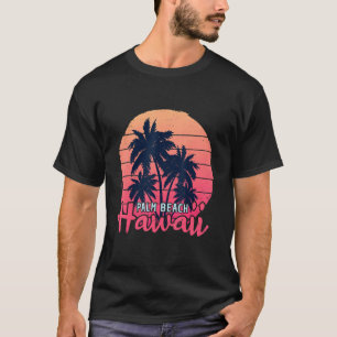 Camiseta Retro Hawaii Palm Beach Surfing Paradise Summer Fa