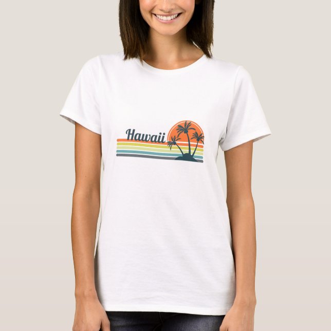 Camiseta Retro Hawaii Sunset (Frente)