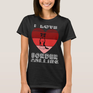 Camiseta Retro Heart I Love Border Collie For Girls Valent