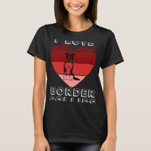 Camiseta Retro Heart I Love Border Collie For Girls Valent