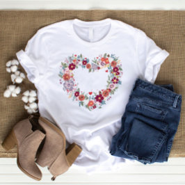 Camiseta Retro Heart Wildflower Lover