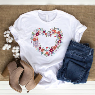 Camiseta Retro Heart Wildflower Lover