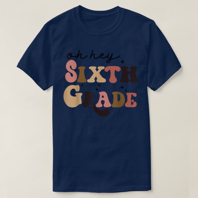 Camiseta Retro Hei Sexto Ano De Volta À Rua De Professores  (Frente do Design)