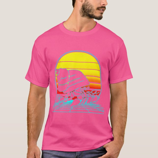 Camiseta Retro Hermit Crab Vaporwave (Frente)
