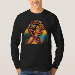 Camiseta Retro História Negra Mês Mulher Africana Rainha Me